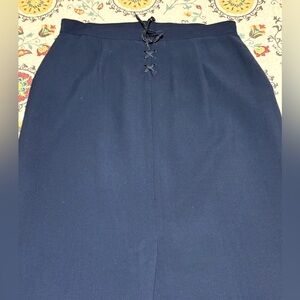 VTG Lauren Ralph Lauren Nautical Navy Wool Skirt.  Sz 16